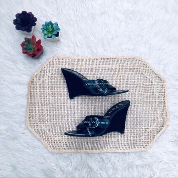 Dior Slip On Wedge Sandals 38 - Picture 1 of 11